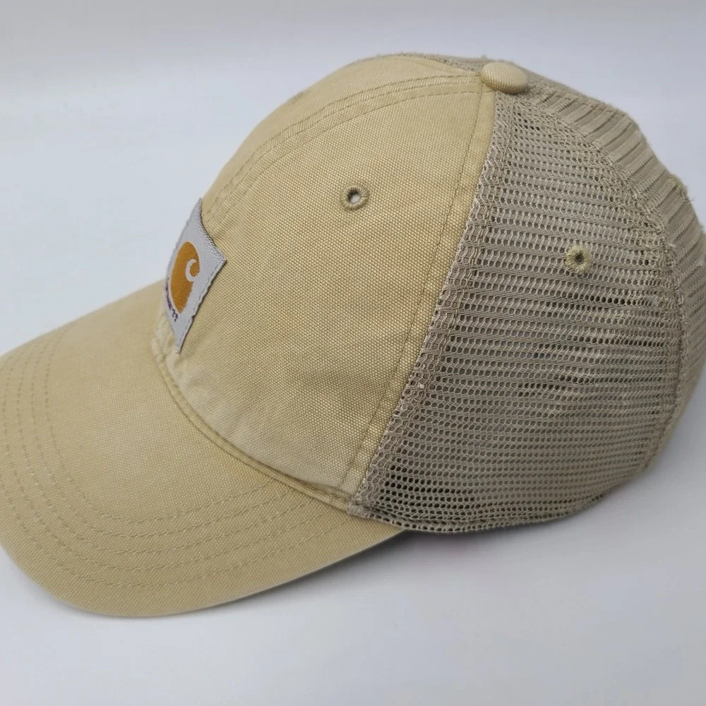 Carhartt‎ Hat Snapback Trucker Mesh Gold Beige Workwear Outdoors Hunt Fish Men